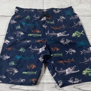 Hurley Boys Swim Trunks - Navy with Fish Print
